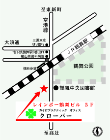 名古屋市昭和区鶴舞2-1-2レインボー鶴舞5Fの地図　鶴舞駅すぐ